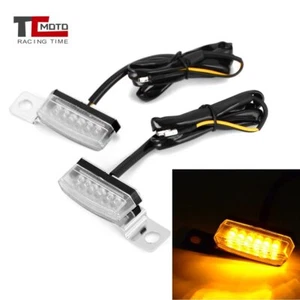 2PCS Mini Universal LED Tail Rear Light License Plate Amber Turn Signal Light - Foto 1 di 12