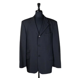 Hugo Boss Mens Blazer Blue Wool Blend 3 Button Lined Jacket Sport Coat EU 54 44R - Picture 1 of 9
