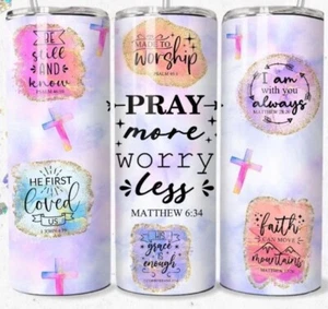 Pray More Worry Less, 20oz Insulated Tumbler - Picture 1 of 1