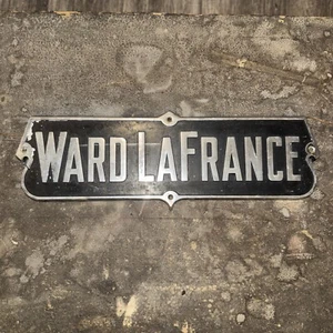 Ward Lafrance Fire Apparatus Large Fire Truck Hose Bed Chrome Badge Emblem - Picture 1 of 6