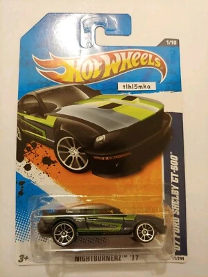 2011 Hot Wheels 07 Ford Shelby GT-500, black/green, New!!! - Image 1 of 4