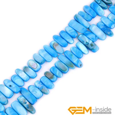 Venta al por mayor teñido multicolor concha de forma libre gemas cuentas sueltas para hacer joyas 15" Foto 1 de 4