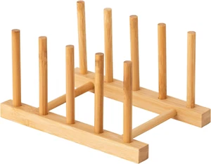 Bamboo Dish Plate Bowl Cup Pot Lid Cutting Board Drying Rack Stand Drainer Stora - Picture 1 of 7