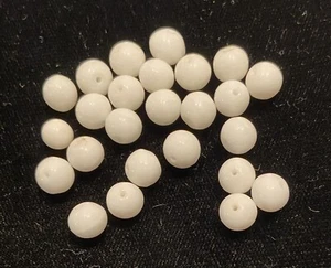 7.4oz. 7mm Round Glass Beads -Opaque White color - Picture 1 of 2
