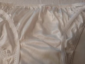 Nylon Low Rise Bikini Panty S 5 Adult Unisex Men Sissy X-dresser White USA Made - Picture 1 of 3