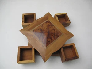 Handgeschnitzte geheime Öffnung Holz Schmuckkästchen, einzigartige Schmuckschatulle, Wurzel Puzzle Box - Bild 1 von 11