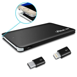Slim Credit Card sized Power Bank Portable USB Battery Charger For Mobile Phone - Picture 1 of 10
