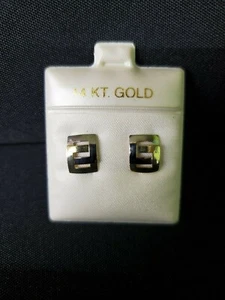 14k Gold Fancy Earrings multi tone brand new - Picture 1 of 3