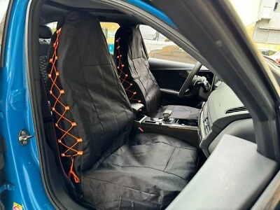 Cubierta de asiento delantero impermeable de lona negra para Nissan NV1500 2500 3500 2 PIEZAS Foto 1 de 4