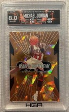MICHAEL JORDAN HGA 8 NM-MT MINT RAVE REVIEW REFRACTOR SP 1997-98 SKYBOX Z-FORCE