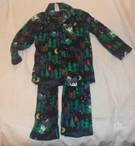 Gymboree Yeti Forest Mountain Flannel Button Pajama Set (XS 4) Long Sleeve - Picture 1 of 8