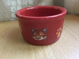 SUPER PET® Red Ceramic Hamster Food Dish Water~Treat Bowl w/little Paw-Prints - Picture 1 of 12