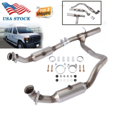 Y Pipe Catalytic Converter for Ford E150 E250 V8 5.4L 09 10 2011 2012 2013 2014 Foto 1 de 4