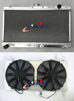 Radiador de alumínio + cobertura + ventilador PARA MAZDA MIATA MX5 1999-2005 2000 2001 2002 03 - Imagem 1 de 4