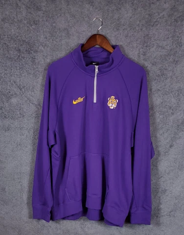 Nike LSU Tigers Retro 1/4 Zip Pullover Jacket Mens Size XXL DJ8378-547 ◇ Rare Cover