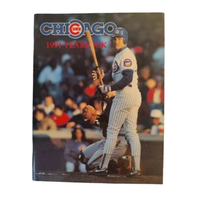 OFFICIAL!!! - VINTAGE - 1991 Chicago Cubs Yearbook - Ryne Sandberg - Image 1 of 2