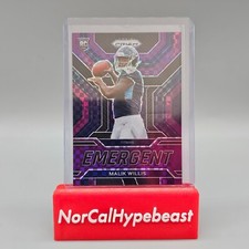 2022 Panini Prizm Football Malik Willis RC E-3 Emergent Purple Power /49