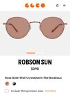 NWT Garrett Leight Rose Gold-Shell Crystal Bordeaux ROBSON Sunglasses $390