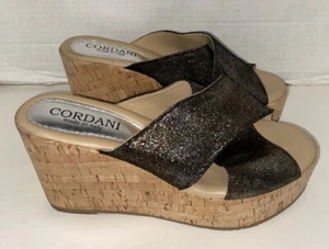 Cordani Cork Wedge Sandals Suede Upper - Picture 1 of 12