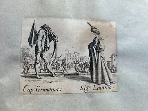 JACQUES CALLOT (1592-1635) Balli di Sfessania " Cap.CERIMONIA/Sig.LAVINIA" - Picture 1 of 5