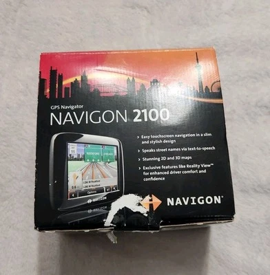 GPS NAVIGATOR NAVIGON 2100 IN BOX TESTED AND WORKING SAT NAV SYSTEM - Image 1 of 3