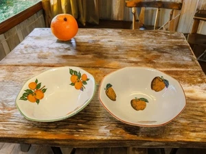 2 Vin. Cuenco para servir 8" en forma de octogan, brillo.Trimont Japón Naranja y... - Imagen 1 de 8