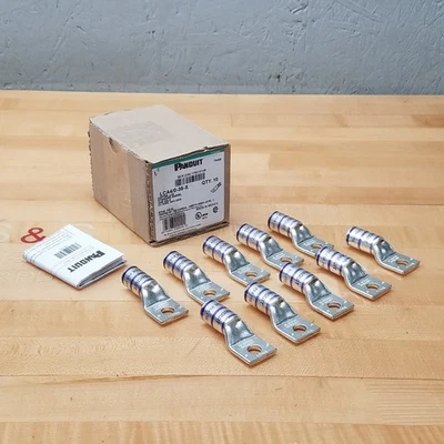 Lot of 10 - Panduit LCA4/0-38-X Copper Lug, Standard Barrel, One Hole, 3/8" Stud - Image 1 of 4