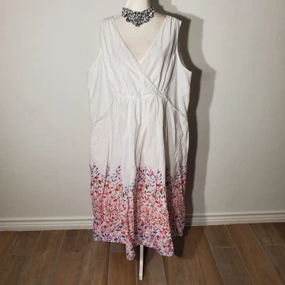 WOMAN WITHIN FLORAL DRESS SLEEVELESS COTTON POCKETS SIZE 28W(3X) - Image 1 of 4