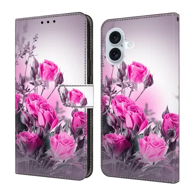 Luxury Flower Card Wallet Case For Various Phone Leather Bag Flip Stand Cover - Image 1 of 4