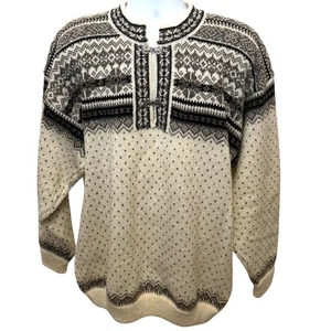 Dale of Norway Henley Norwegian Wool Knit Sweater Size XL Grandpacore Gorpcore - Picture 1 of 9