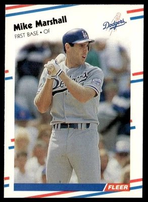 1988 Fleer Mike Marshall Los Angeles Dodgers #522 - Image 1 of 2