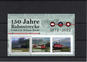 2022 Österreich 150 Jahre Bahnstrecke Feldkirch - Schaan - Buchs Block - Bild 1 von 1