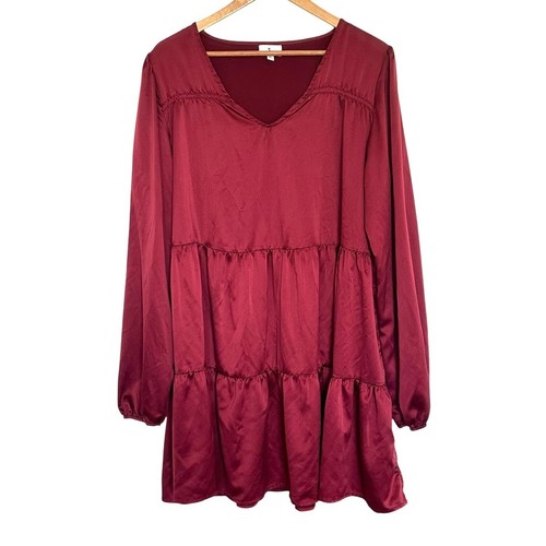 VETEMENTS Abito Vero Artigianale Donna XL Borgogna Leggero Manica Lunga Pullover Mini