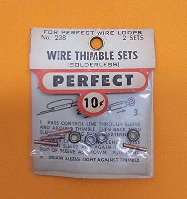 PERFECT MODEL AIRPLANE PARTS #238 WIRE THIMBLE SETS Cox - Image 1 of 3