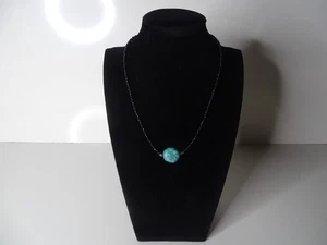 Southwestern Perlen Choker Halskette mit Türkis Anhänger & silberfarbenem Verschluss - Bild 1 von 8