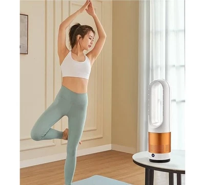 2-in-1 Bladeless Tower Fan & Space Heater, Remote Control, 8 Speeds & 3 Heat - Image 1 of 4