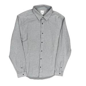 Camisa de franela River Island sarga manga larga abotonada gris mediana - Imagen 1 de 9