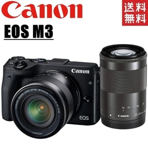 Canon EOS M3 Mirrorless Camera Kit 24MP 2 Lenses Used Black - Imagen 1 de 4