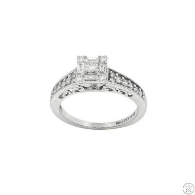 10k White Gold Engagement Ring 1/2 ctw Diamonds Size 6.75 Keepsake Nearly New - Image 1 of 4