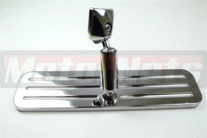 Rectangle Polished Billet Aluminum Rear View Mirror Ball Milled Chevy Ford Dodge - Picture 1 of 2