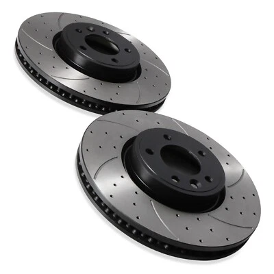 DISCOS DE FRENO DELANTEROS PERFORADOS RANURADOS VENTILADOS 349 MM PARA RANGE ROVER SPORT L494 13-21 - Imagen 1 de 4