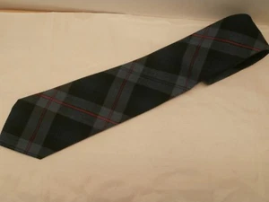 Blue, Red & Green Tartan Plaid Wool & Polyester Short Tie - Picture 1 of 4