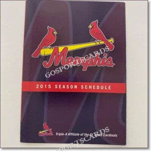 2015 Memphis Redbirds Bolsillo Calendario Cardenales Béisbol Menor - Imagen 1 de 2