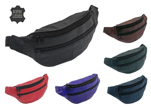 - Leder Bauchtasche Gürteltasche Hüfttasche Tasche Damen Herren Sport Freizeit - Bild 1 von 10