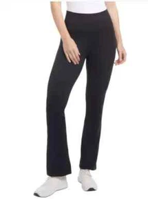 Pantaloni da studio Jockey donna svasati a vita alta nuovi con etichette - neri - taglia L $60 - Foto 1 di 4