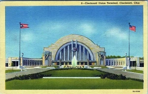 Cincinnati Union Terminal Cincinnati Ohio Postcard 3A-H296 Unposted - Picture 1 of 2