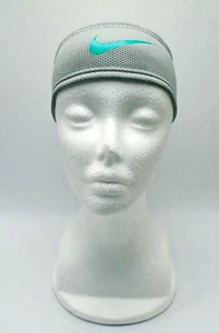 Nike Headband Mesh Performance Adult Stadium Grey/Atomic Teal - Picture 1 of 9