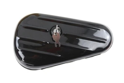 Caja de herramientas negra ovalada lateral derecho, para Harley Davidson, de V-Twin Foto 1 de 4