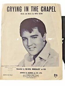 ELVIS PRESLEY - Sheet Music - Crying In The Chapel 1960s Australia Rare - Picture 1 of 13
