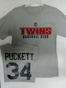 KIRBY PUCKETT MINNESOTA TWINS SHIRT MENS MEDIUM NEW MAJESTIC EV - Picture 1 of 2
